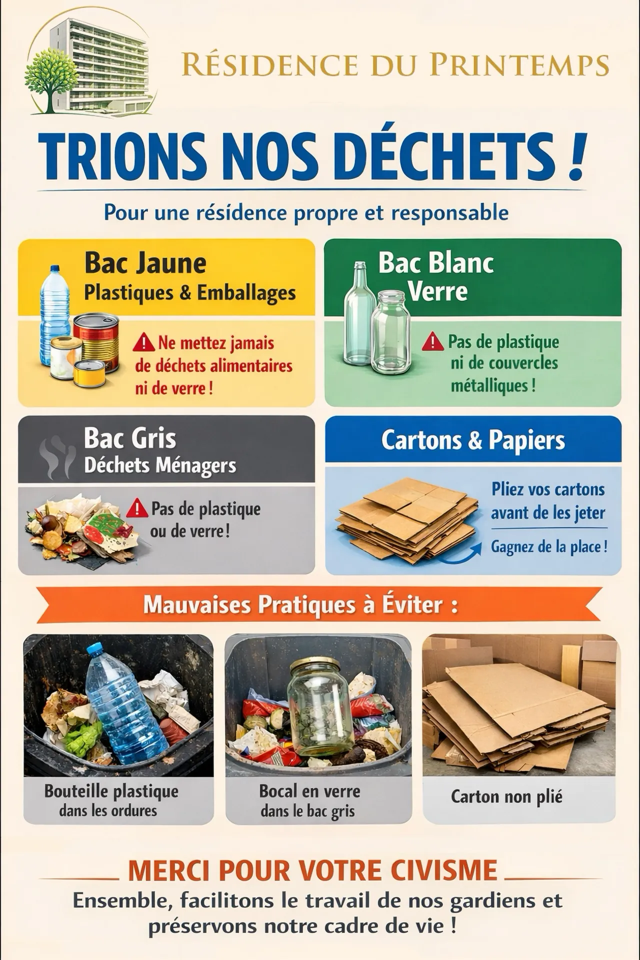 Affiche du tri des déchets 2026